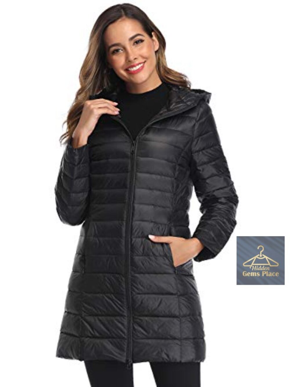 Ultralight Packable Down Puffer Jacket Hooded Long Coat
